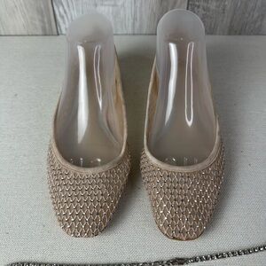 Revolve PAIGE Beige Rhinestone Flats